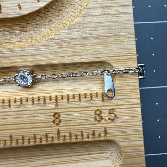 Sterling Silver Anklet With Cubic Zirconia Accents By Silpada - Picture 8 of 8